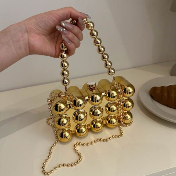 Luxury Beaded Handbag – Available in Gold, White & More