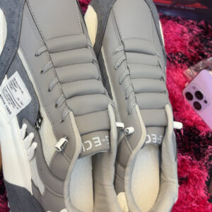 Men's Fashion Lifestyle Sneakers – Retro Chunky Streetwear Shoes (Grey/White)