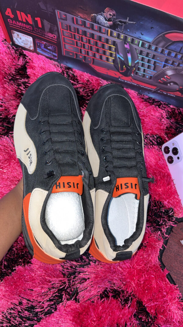 JISHI Men's Urban Streetwear Sneakers – Retro-Inspired Casual Trainers with Bold Color Accents