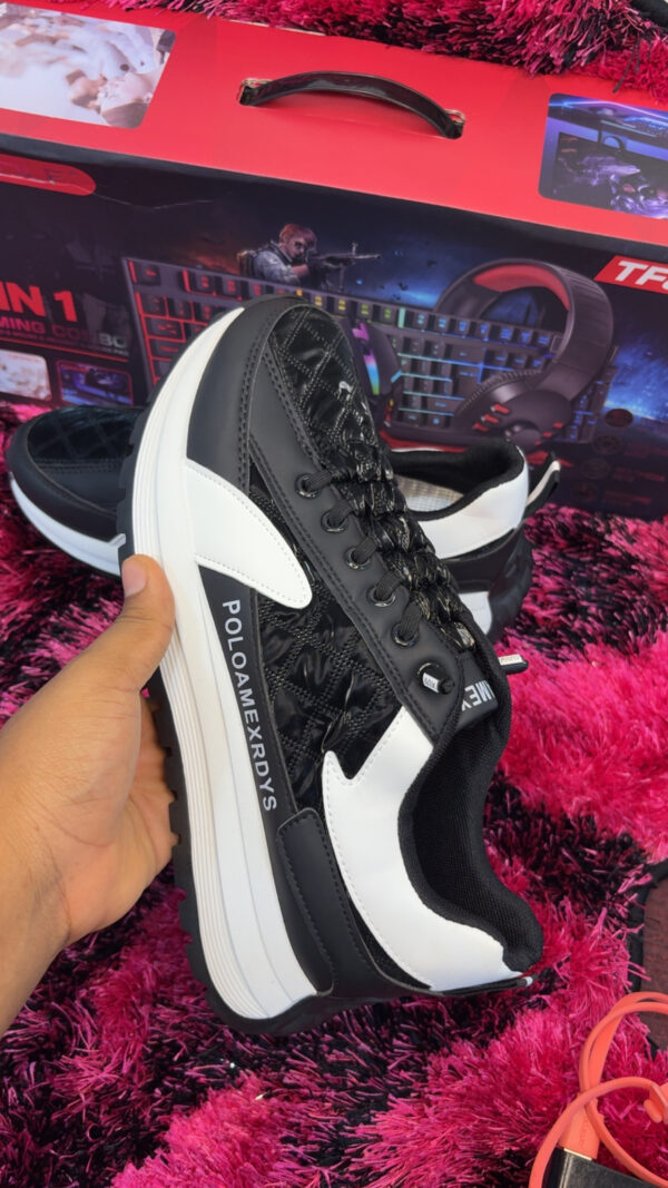 POLOAMEXRDYS Men’s Stylish Casual Sneakers – Black & White