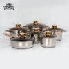 German Design Large Commercial 12 Pcs Stainless Steel Cookware Sets with 5-layers Bottom for Home and Kitchen Utensil