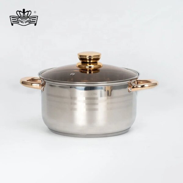 German Design Large Commercial 12 Pcs Stainless Steel Cookware Sets with 5-layers Bottom for Home and Kitchen Utensil