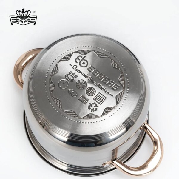 German Design Large Commercial 12 Pcs Stainless Steel Cookware Sets with 5-layers Bottom for Home and Kitchen Utensil