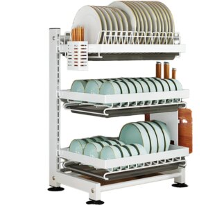 **Stainless Steel Adjustable Cutlery Drainer: Sink-Fit, Organizes Utensils, Features Drainage Board**