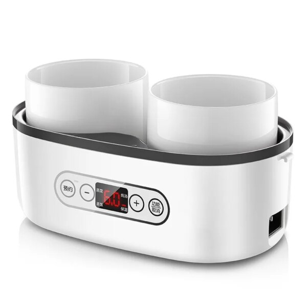 1L Ceramic Container Portable Handle Electric Heating Lunch Box for Cook Rice and Warm Food