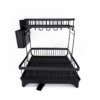 2-Tier Dish Drying Rack With Drainer Board Large Capacity Kitchen Cutlery Storage Organizer Dish Drainer with Utensil Holder