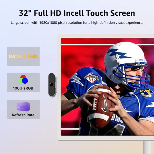 32 Inch Private Capacitive Touch Moving Screen 1920*1080 USB IPS LCD Fitness Display Android Monitor With Stand