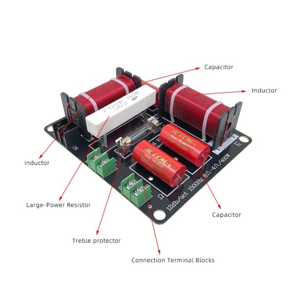 400W Treble Bass Passive Audio 2 Way Crossover Network Speaker Frequency Divider Hifi Solderless High Low Board WEAH 2510