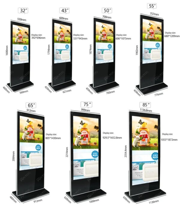 4k Touch Monitor Vertical Interactive Digital Signage LCD Touch Screens Kiosk Price Advertising Display Monitor Kiosk