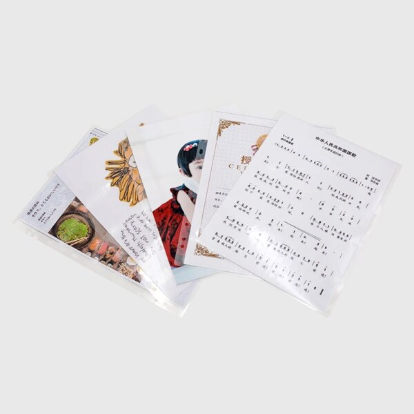 A4 Size Protective Film Rigid Plastic and PET Material Moisture Proof with Sticky Back Laminating Feature