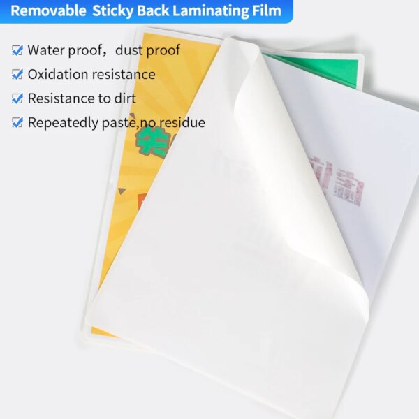 A4 Size Protective Film Rigid Plastic and PET Material Moisture Proof with Sticky Back Laminating Feature