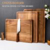 Acacia Solid Wood Cutting Board, Anti-overflow Sink & Steak Plate, Solid Wood Pizza/Grilled Meat Board