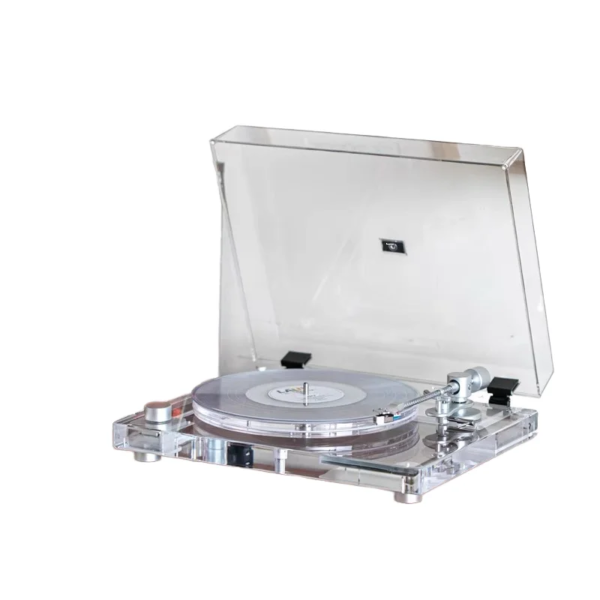 Acrylic Clear Model Body Moving Magnetic Cartridge Vinyl Record Player Adjustable Tonearm BT/RCA/Optic Access Record Player