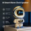 AI Smart Intercom Audio Alarm Clock Spaceman Creative Home Theatre Radio with for Bluetooth TF Card FM Battery Powered