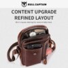 BULLCAPTAIN First Layer Cowhide Men's Messenger Bag Business Casual Handbag Men's Leather Messenger Bag Large Capacity