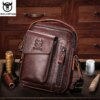 BULLCAPTAIN First Layer Cowhide Men's Messenger Bag Business Casual Handbag Men's Leather Messenger Bag Large Capacity