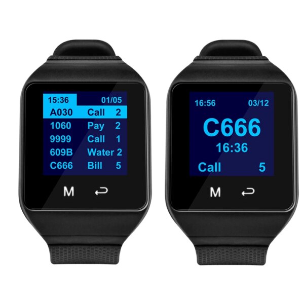 CATEL CTW09 Functional Wrist Waiter Watch Receiver Wrist Watch Pager Call System Restaurant Pager Wireless Call System for Hotel