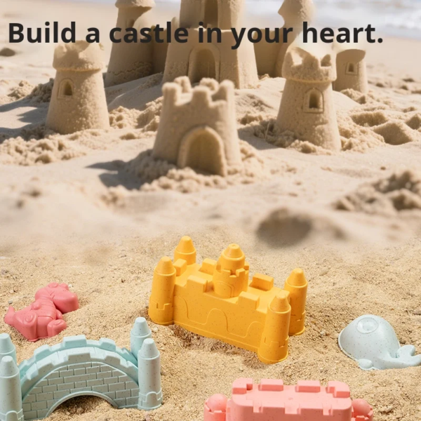 Children's Plastic Beach Toy Car Set Baby Water Play Sand Digging Hourglass Shovel Bucket Wheat Straw Material Sand Play Tool