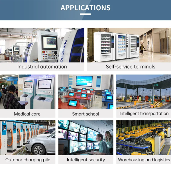 Custom LOGO Industrial LCD Display IP65 Waterproof 10.1 12 15 17 19 21.5 23.8 Inch PCAP Touch Screen Panel PC Industrial Monitor