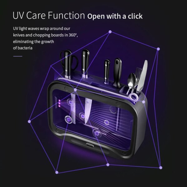 Customized Kitchen Smart Knife Set German Steel 9 Pcs Kitchen Chef Knives & Cutting Board Set with Knife Drying Holder