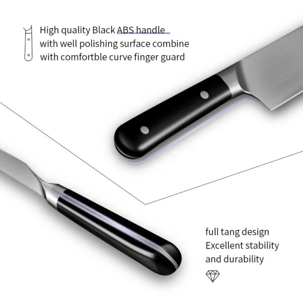 Customized Kitchen Smart Knife Set German Steel 9 Pcs Kitchen Chef Knives & Cutting Board Set with Knife Drying Holder