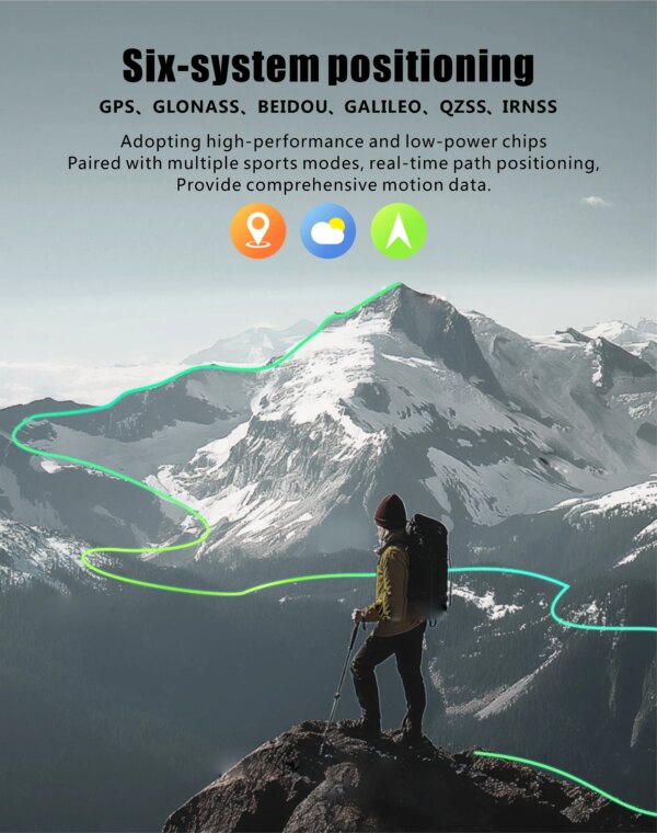 Dodobit New GPS Smart Watch DT09 with Strong Flashlight, 2.01inch Screen 630mAh Battery Call Barometric Sports Health Tracker