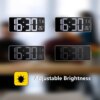 Free Sample Colorful LED Alarm Clock with Time Calendar Display Indoor Thermometer Color Light Decorative Big Digital Wall Clock