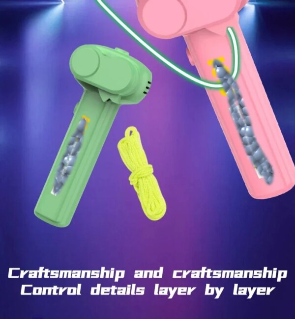 Glow in the Dark String Rope Launcher Portable Handheld Stress Relief Toy for Kids for Parties and Beach Toys