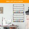 H091 Metal Thread Rack Organizer Sewing Storage Stand with Hooks, Large Rack for Quilting Embroidery Jewelry Rack