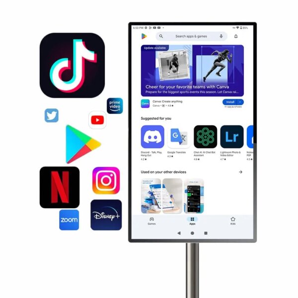 Ingscreen 32 Inch Display USB Wifi OS 10 Smart Touch Screen OEM Indoor Television Portable Smart TV