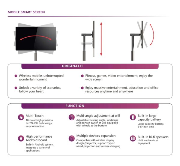 Ingscreen 32 Inch Display USB Wifi OS 10 Smart Touch Screen OEM Indoor Television Portable Smart TV