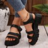Large Size Sandals 2025 New Arrival Casual Thick Sole Sandals Easiest For Match One-line Buckle Strap Open Toe Roman Sandals