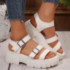 Large Size Sandals 2025 New Arrival Casual Thick Sole Sandals Easiest For Match One-line Buckle Strap Open Toe Roman Sandals