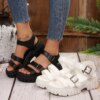 Large Size Sandals 2025 New Arrival Casual Thick Sole Sandals Easiest For Match One-line Buckle Strap Open Toe Roman Sandals
