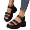Large Size Sandals 2025 New Arrival Casual Thick Sole Sandals Easiest For Match One-line Buckle Strap Open Toe Roman Sandals