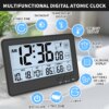 LCD Atomic Wall Clock Digital Church Clock Auto Time Calibration Timer Multi-Function Calendar Radio Wave Alarm Clock