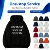 Manufacturer Wholesale High Quality Custom Logo Black Hooded Long Hooded Autumn Hoodies and Sweatshirts for Men