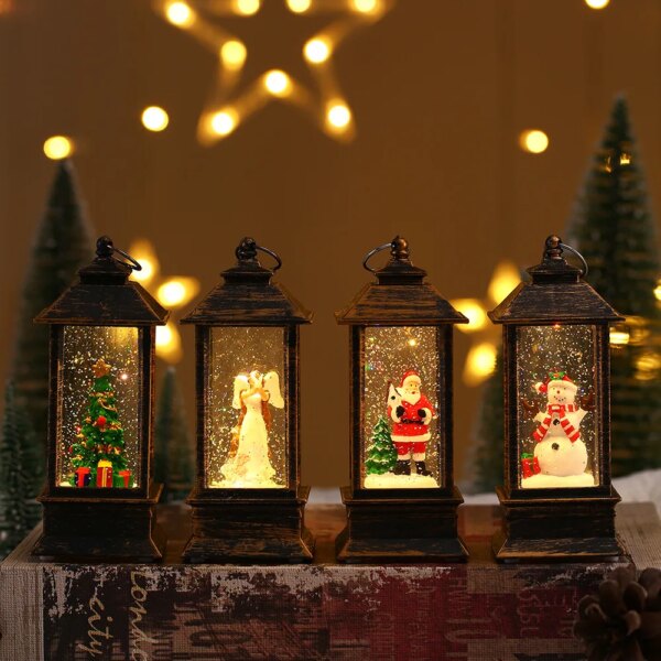 Merry Christmas Decorations Home Navidad Christmas Tree Ornaments Xmas Gifts New Year 2024 Christmas Lantern Light