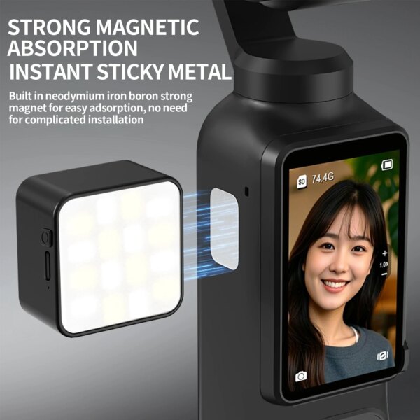 Mobile Phone Action Camera Selfie Fill Light, Mini Portable Camera Video Shooting Beauty Led Pocket Fill Light