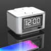 Multi Function Wireless bluetooth Alarm Clock Including 10W Wireless Charger Audio Radio Support for Charging Mobile Phone