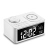 Multi Function Wireless bluetooth Alarm Clock Including 10W Wireless Charger Audio Radio Support for Charging Mobile Phone
