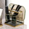 Multi-functional Integrated Knife Holder Chopsticks Spoon Countertop Shelf Kitchen Light Luxury Cutting Board Storage Drain Rack