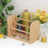 Multifunctional Beech Thread Rack Organizer With 3 Thread Spools Wooden Yarn Holder