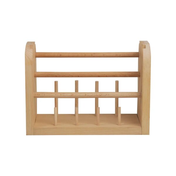 Multifunctional Beech Thread Rack Organizer With 3 Thread Spools Wooden Yarn Holder