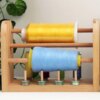Multifunctional Beech Thread Rack Organizer With 3 Thread Spools Wooden Yarn Holder