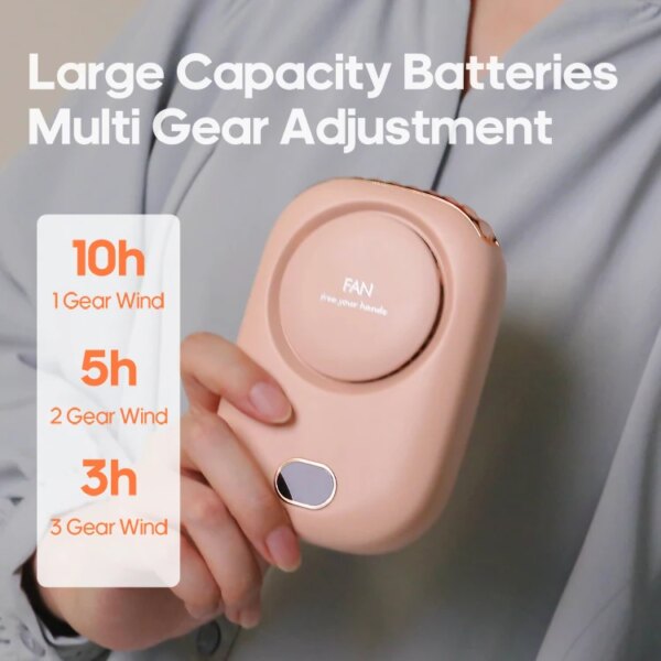 Necklace Fan Kinscoter 2000mah Battery Air Cooler Mini Fan Portable Rechargeable Bladeless Waist Hanging Ventilation Fans