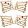 New 2X60 Spools Wooden Eco-friendly Sustainable Thread Rack Embroidery Quilting Sewing Tools Organizer Hanging Hooks for Living