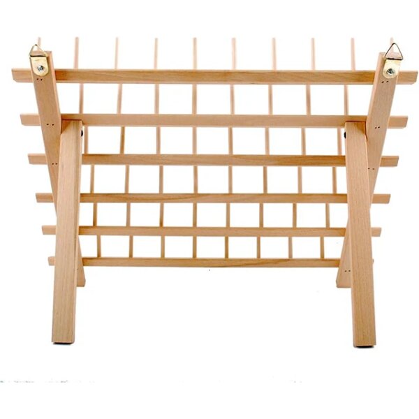 New 2X60 Spools Wooden Eco-friendly Sustainable Thread Rack Embroidery Quilting Sewing Tools Organizer Hanging Hooks for Living