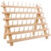 New 2X60 Spools Wooden Eco-friendly Sustainable Thread Rack Embroidery Quilting Sewing Tools Organizer Hanging Hooks for Living