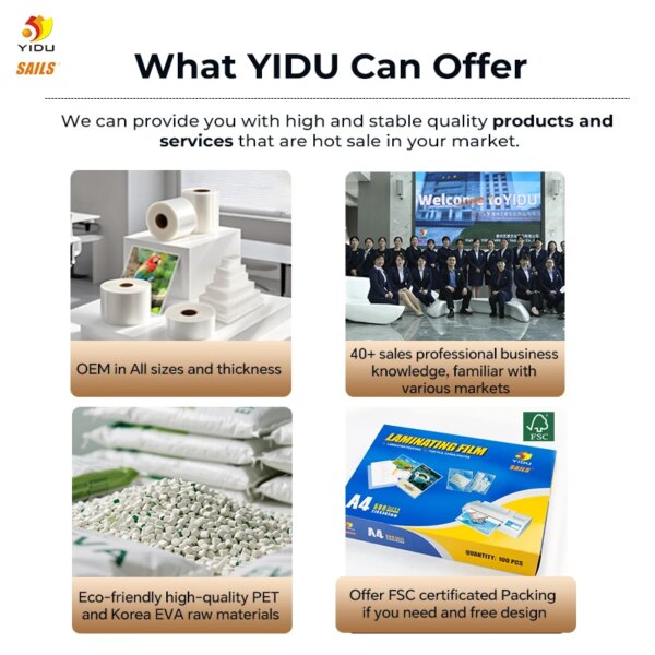 OEM Glossy Laminating Film A4 125Mic Lamination Pouch Film 55mic Laminating Pouches Anti Static Lamination Sheets